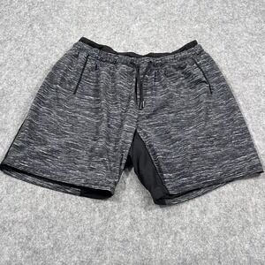 Lululemon Athletica Space Dye Gray Black White Activewear Shorts‎ Men's Size M ?